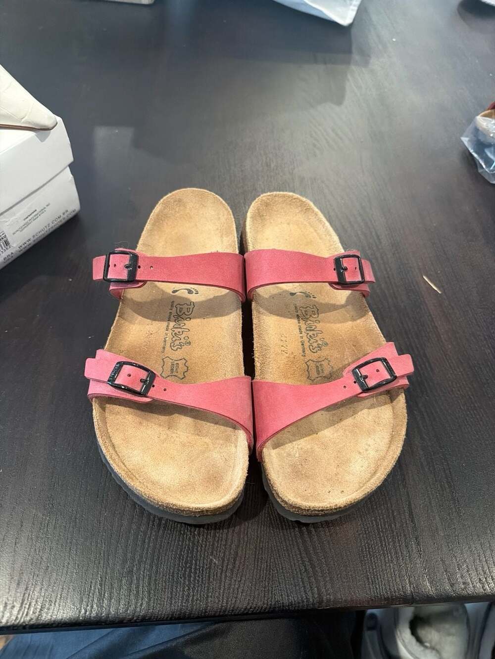 Birki's by Birkenstock Belmont Pink Leather Double Strap Sandals Size 40 new old - Picture 2 of 8